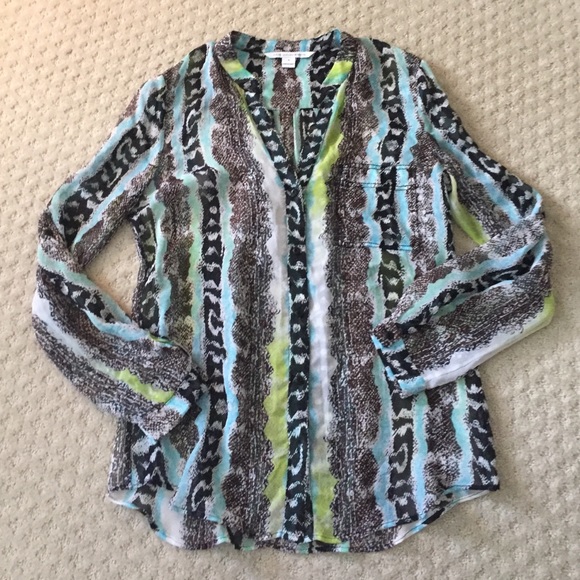 Diane Von Furstenberg sheer print blouse