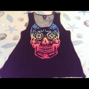 Rainbow skull tank top from Hotopic