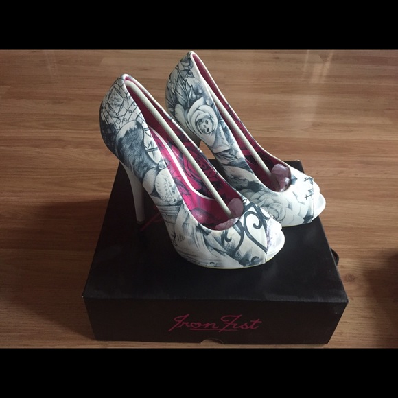 Iron fist white peep toes