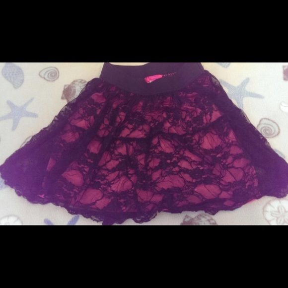 Pink and Black lace skirt
