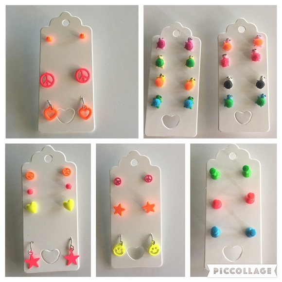 Claire's Jewelry - 21 Pairs Claire's Bright&Neon Earrings-Stud/Dangle