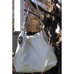 Coach Cream Colored Leather Shoulder Bag