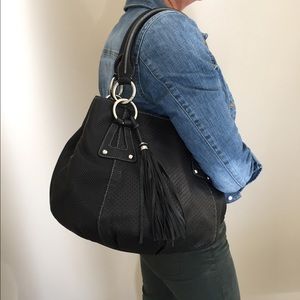 black leather hobo bag > alfani