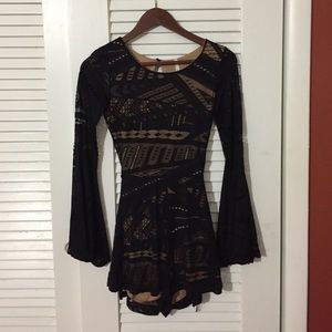 NWT Black Lace Romper w/ Open back