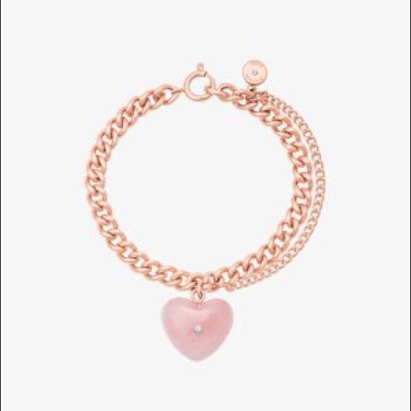 MICHAEL KORS
ROSE GOLD-TONE HEART CHARM BRACELET