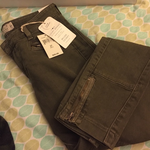 Lucky Brand Olive midrise skinny jeans