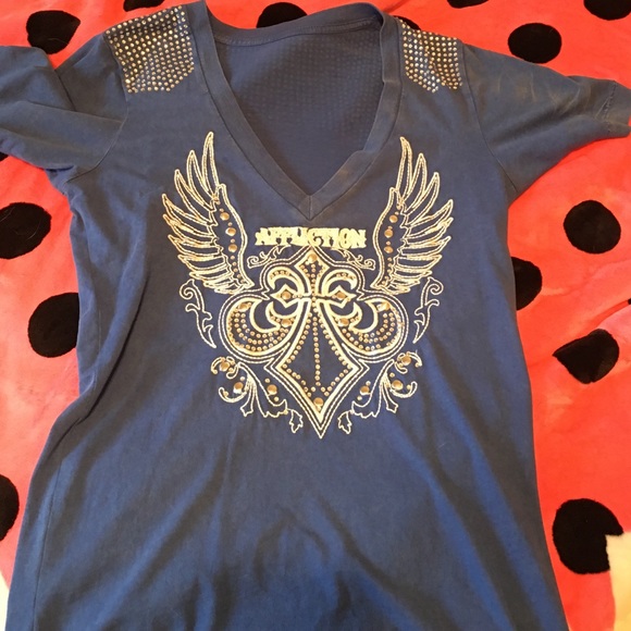 Like new affliction rhinestone tee