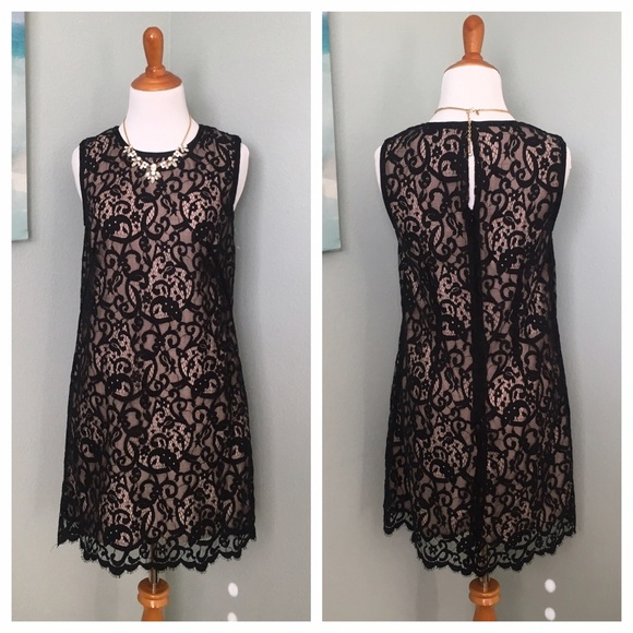Reserved✨ LOFT Black Dress Lace Shift LBD - Picture 2 of 4