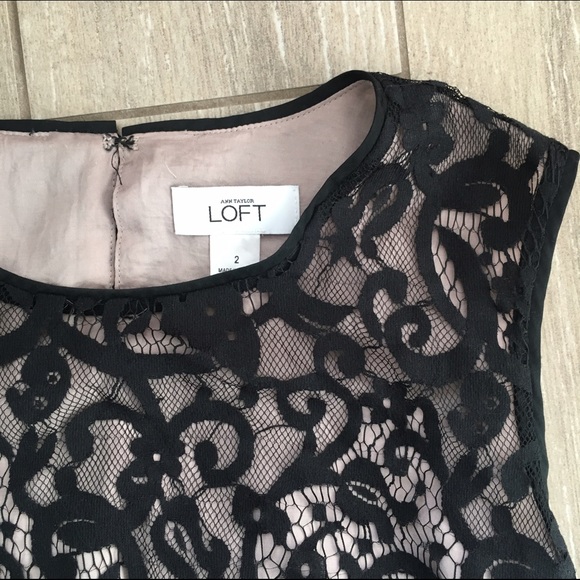 Reserved✨ LOFT Black Dress Lace Shift LBD - Picture 3 of 4