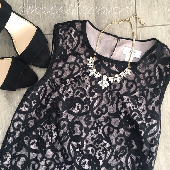 Reserved✨ LOFT Black Dress Lace Shift LBD - Picture 4 of 4