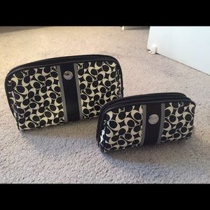 Coach leather cosmetic case set