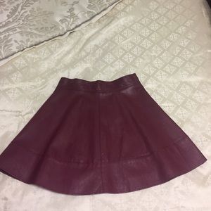 Maroon pleather skirt