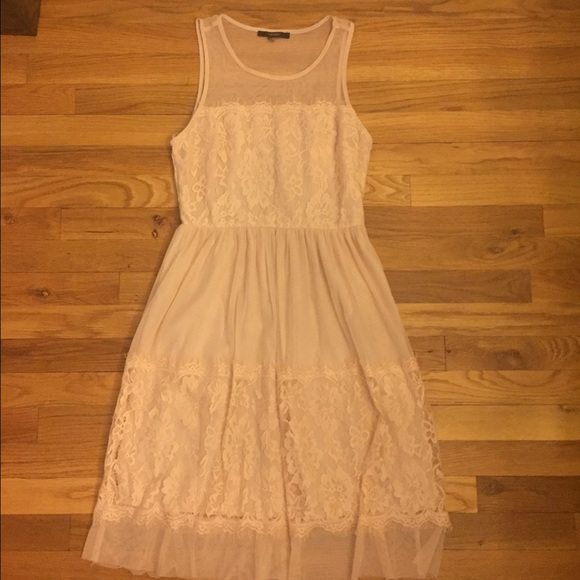 Lace paneled nude dress from forever21