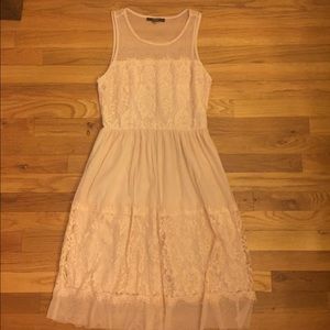 Lace paneled nude dress from forever21