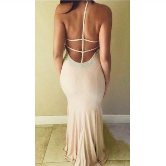 Jovani peach/nude/blush gown - Picture 2 of 4