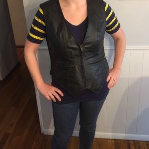 Women's leather vest