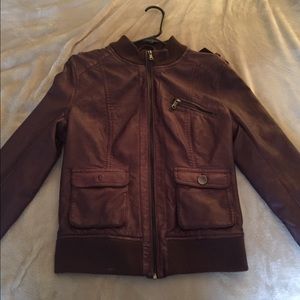 Brown Faux Leather Jacket