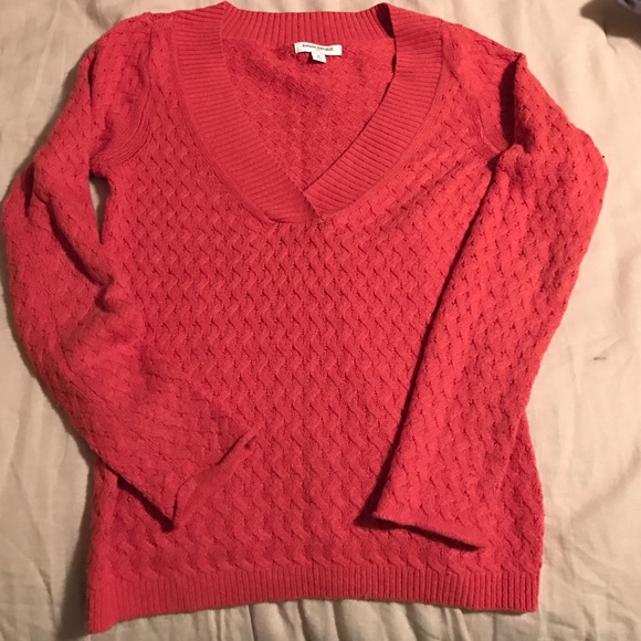 Orange Banana Republic Cable Knit Sweater v-neck
