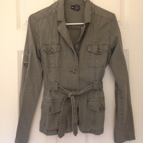 Olive green military style jacket