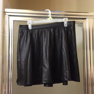Faux leather skater skirt