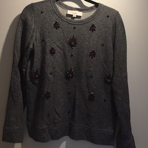 Loft beaded sweatshirt size S
