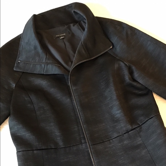 Ann Taylor Black Jacket w/Stand-Up Collar