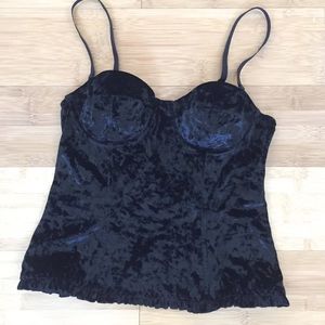 Black velvet corset top size L