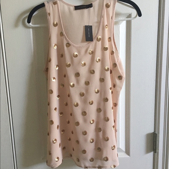 NWT- The Limited tank with gold sequin detail