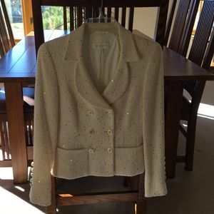Escada cream sparkle blazer