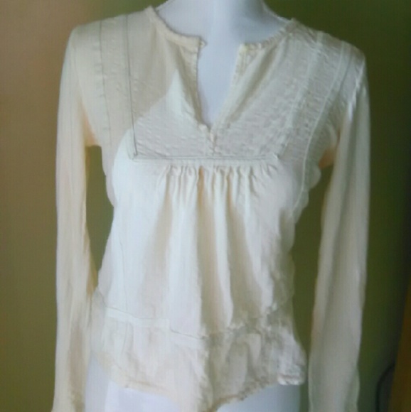 AEO Cream colored peasant top