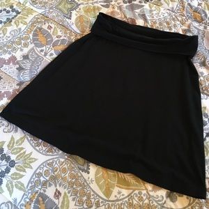 Black jersey knit a-line skirt