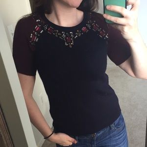 J Crew Embellished Sweater Top