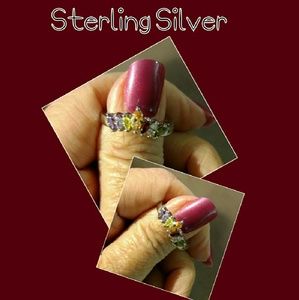 .925 STERLING SILVER GEMSTONE RING SZ 7