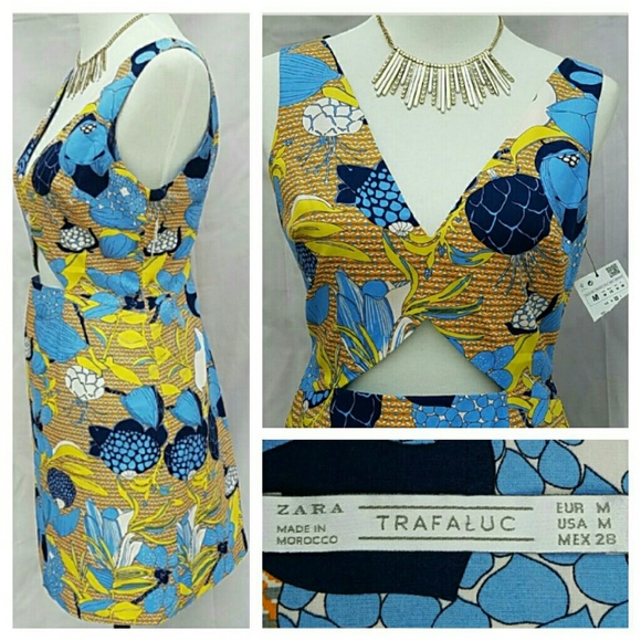 Zara Cut-Out Printed Dress - Picture 4 of 4