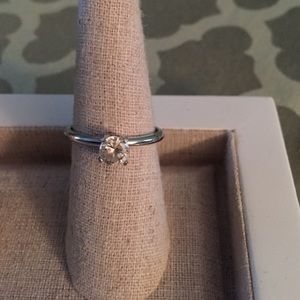 Sterling Silver CZ Solitaire Ring