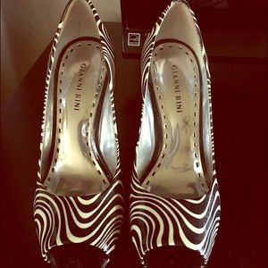 Zebra leather heels