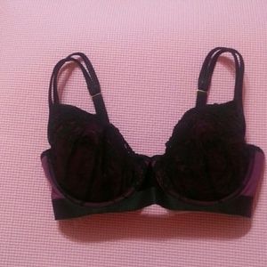 NWOT Black and Plum Lace Bra