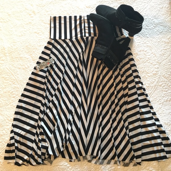 Black & White striped skirt