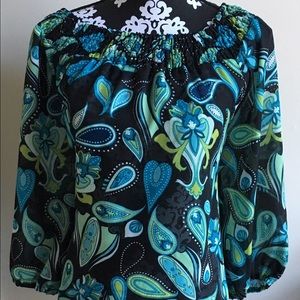 💥SALE💥SUNNY LEIGH Sheer Paisley Top SZ XL