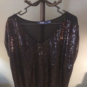 Sequin cap sleeve top