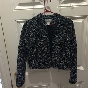 H&M black& white lined jacket