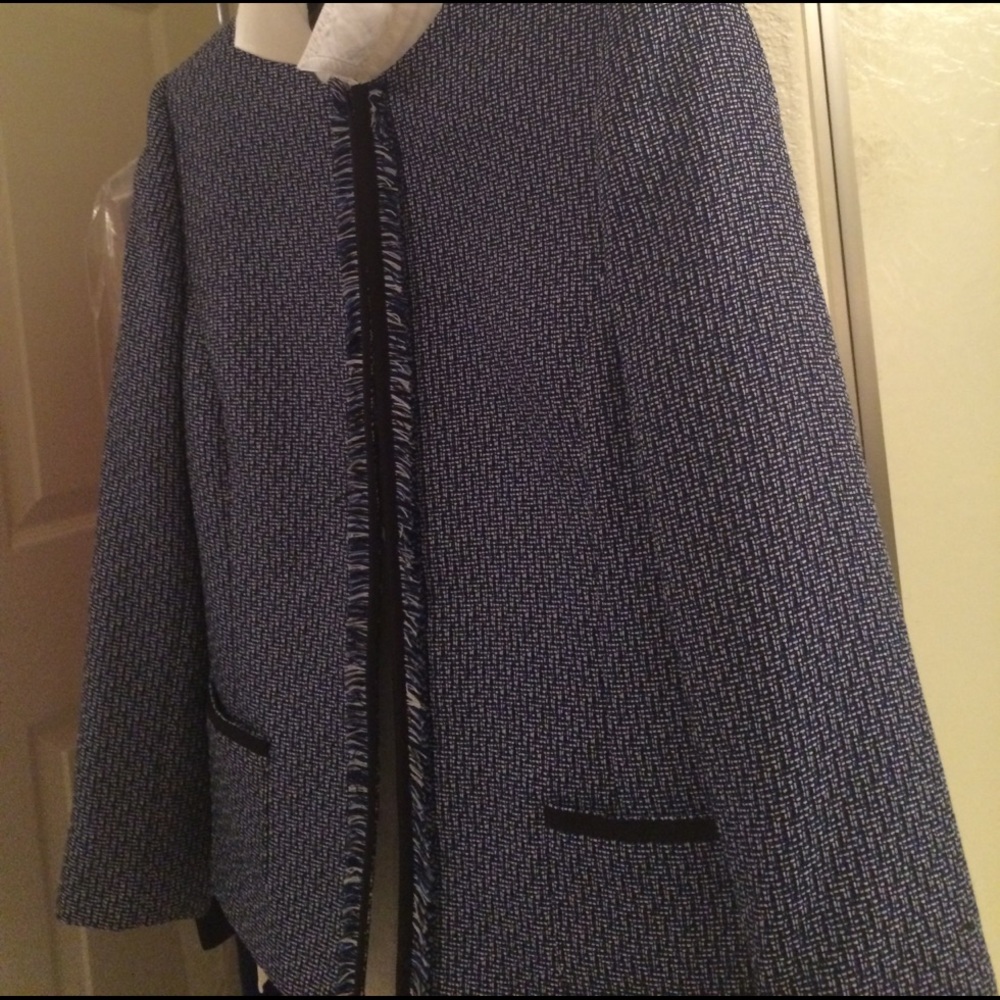 NEW!! 💙 TAHARI Blue Blazer Lined Jacket - Picture 5 of 6
