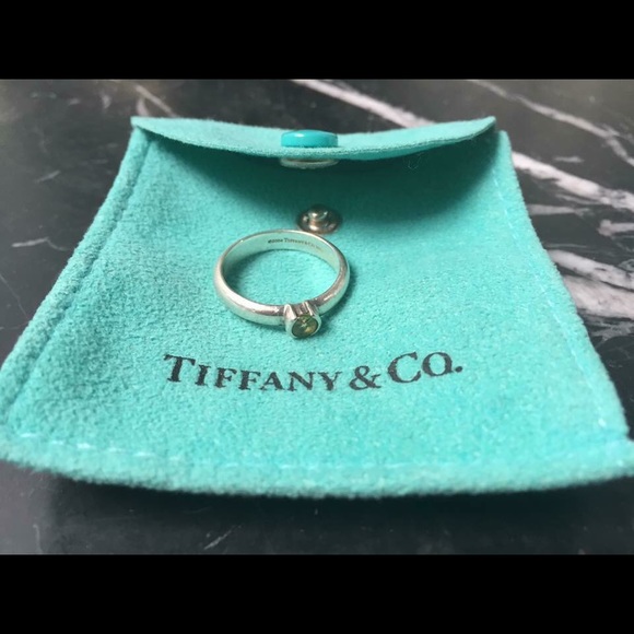 Tiffany & Co silver stack peridot ring size 5 rare