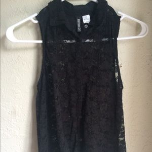 Collared Lace Tank Top