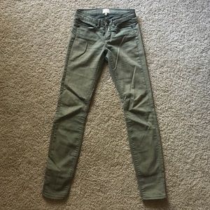 Obey olive green skinny jeans