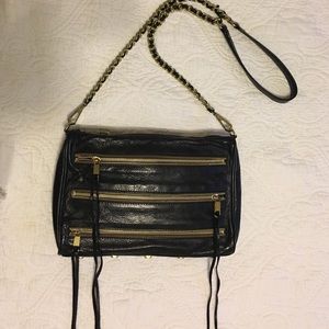 Rebecca Minkoff 5-Zip Leather crossbody