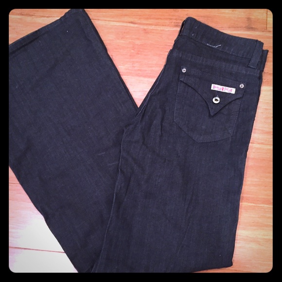Hudson wide leg dark jeans
