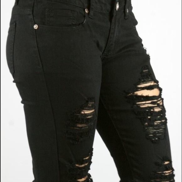Machine Black Ripped Jeans