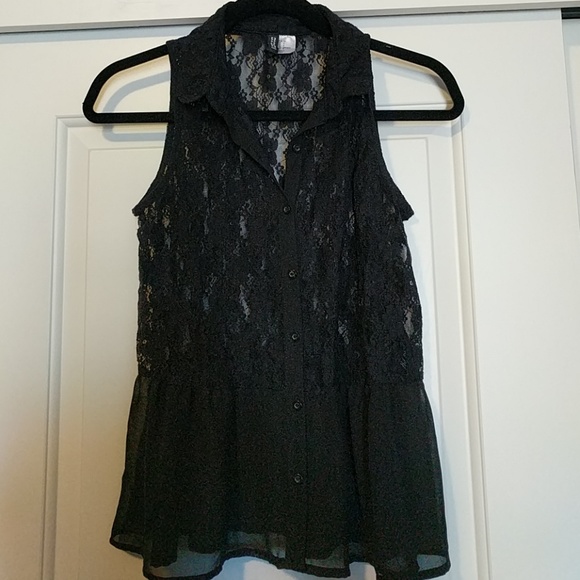 H & M Black lace tank top