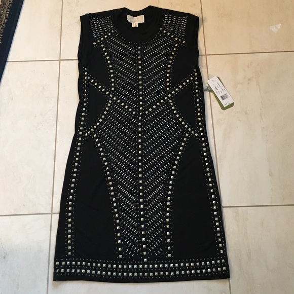 Black with metal details dress